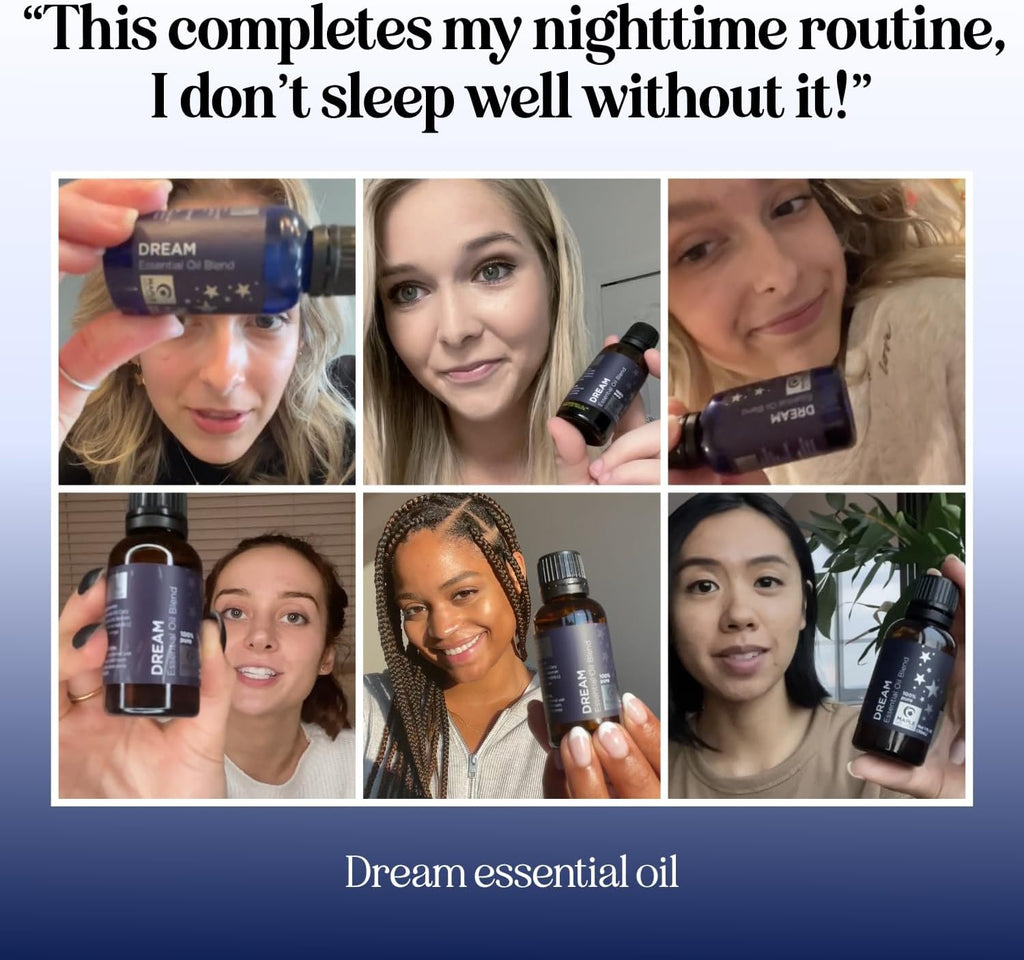 Sleep Essential Oil Blend for Diffuser - Dream Essential Oils for Diffusers Aromatherapy and Relaxation with Clary Sage Ylang-Ylang Roman Chamomile and Lavender for Sleep Time Support (1 Fl Oz)