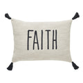 Faith Throw Pillow, 14 X 20, Tan & Black
