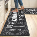 anti Fatigue Kitchen Rugs Set of 2, Cushioned Kitchen Mats for Floor | Non Slip Farmhouse Kitchen Rug and Runner Set, Waterproof Comfort Kitchen Floor Mat Carpet for Sink, Standing Desk, Laundry