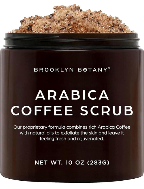Arabica Coffee Body Scrub - Moisturizing and Exfoliating for Body, Face, Hand, Foot - Fights Stretch Marks, Fine Lines, Wrinkles - Great Gifts for Women & Men - 10 Oz